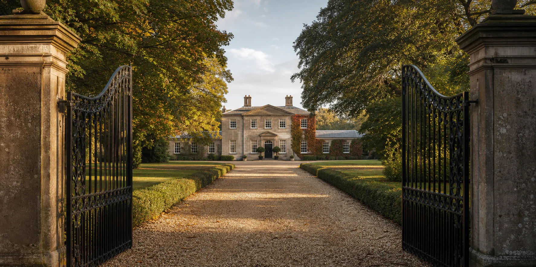 Private country estate entrance
